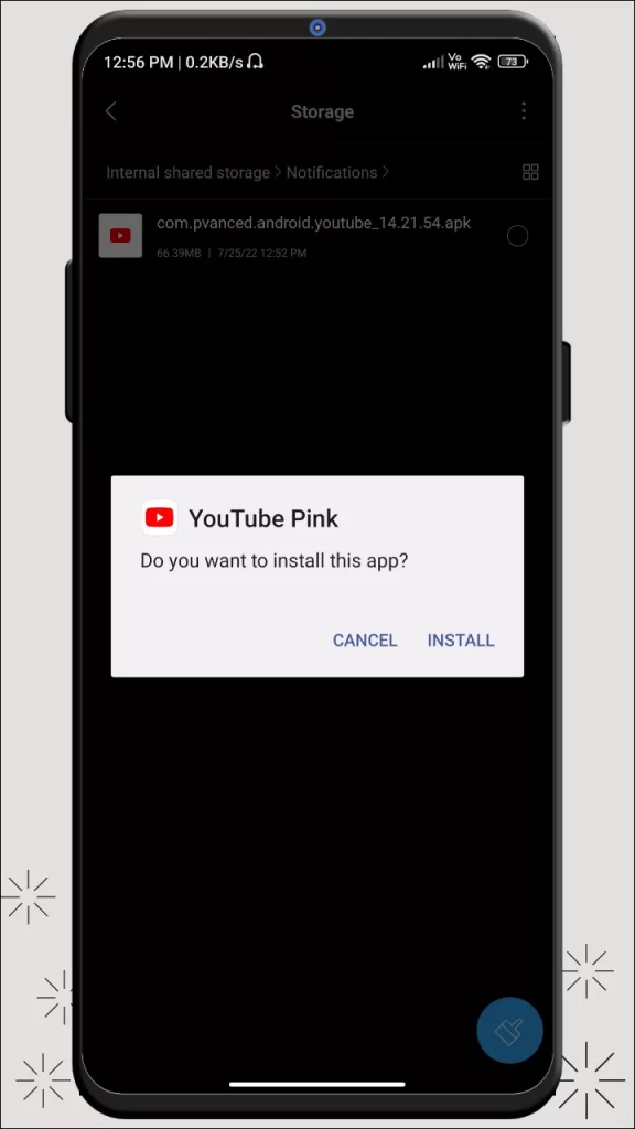 YouTube Pink APK Download Folder